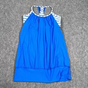 Lululemon‎ Athletica Pipe Dream Blue White Stripe No Limits Tank Women's Size 8
